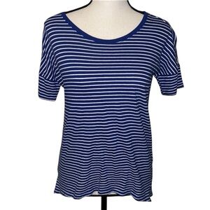Old Navy Blue Striped Summer Short Sleeve Shirt Size Small